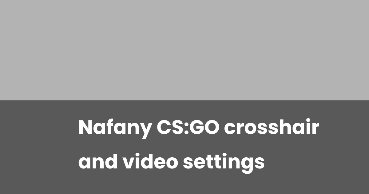 Nafany CS:GO crosshair and video settings | esports.gg